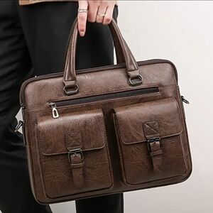 NEW - Brown Leather Men's Bag